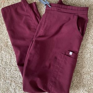 Small Maroon Figs Yola scrub pants
